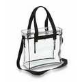 Clear Zippered Tote Bag with Shoulder Strap/ Handles and Inside Pocket